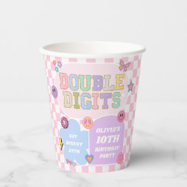 2桁のパッ名門私立校風のチ10th誕生日パーティー 紙コップ