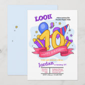 2桁の誕生日招待状 招待状 (正面/裏面)