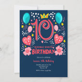 2桁の誕生日 招待状 (正面)