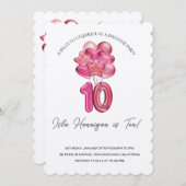 2桁の誕生日Bash 招待状 (正面/裏面)