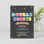 2桁の10th誕生日カード 招待状 (スタンド正面)
