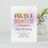 2桁のGroovy誕生日の招待 招待状 (スタンド正面)