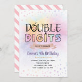 2桁のGroovy誕生日の招待 招待状 (正面/裏面)