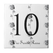 2桁3DバラCinzelハウス番号 タイル (正面)