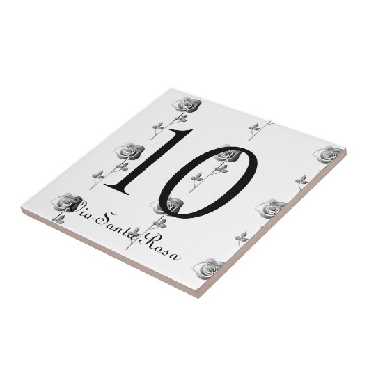 2桁3DバラCinzelハウス番号 タイル (側面)