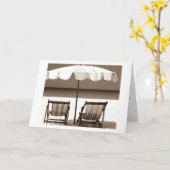 2椅子-2フレンド-1誕生日-レッツ カード (黄色い花)