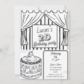 2次元漫画スタイル誕生日 招待状 (正面)