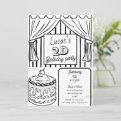 2次元漫画スタイル誕生日 招待状 (スタンド正面)