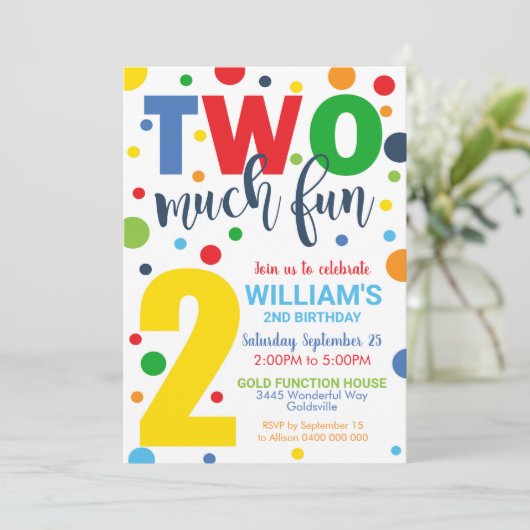 2歳おもしろい誕生日招待状2歳の誕生日 招待状 (スタンド正面)