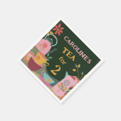 2歳お洒落の誕生日のお茶 スタンダードカクテルナプキン (角)