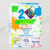 2歳からやめ2歳の誕生日カラフル招待状 招待状 (正面/裏面)