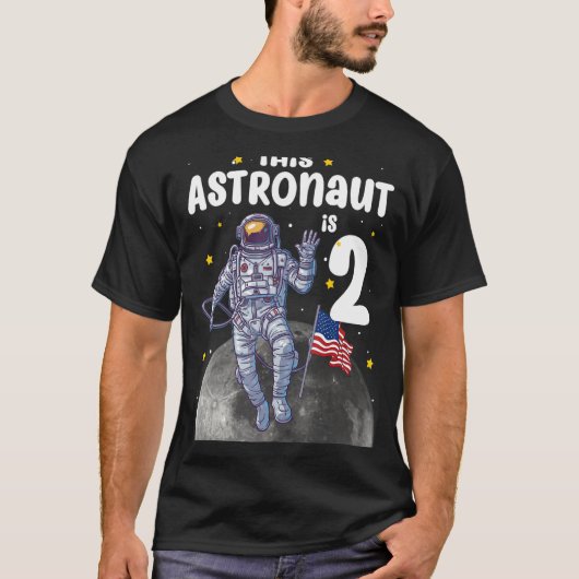 2歳この宇宙飛行士は2番目のバースデーアウターS Tシャツ (正面)