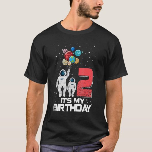 2歳それは私の2番目の誕生日ボーイズ子供アストロ Tシャツ (正面)