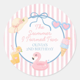 2歳になった夏 海辺の2歳の誕生日 ラウンドシール