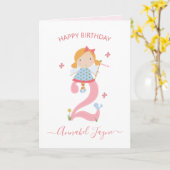 2歳のお洒落おばあさん カード (黄色い花)