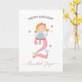 2歳のお洒落おばあさん  カード (黄色い花)