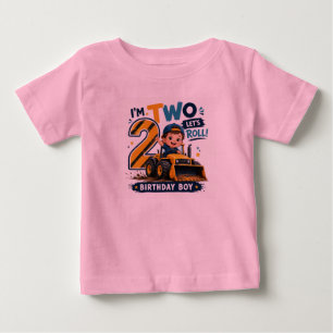 2歳のお誕生日おめでとうボーイTシャツ ベビーTシャツ