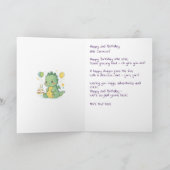 2歳のお誕生日おめでとう ユニセックス 龍のイラスト入り 名前入り カード (内部)