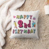 2歳のお誕生日おめでとう。2歳の誕生日 クッション (ブランケット)