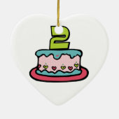 2歳のお誕生日ケーキ セラミックオーナメント (裏面)