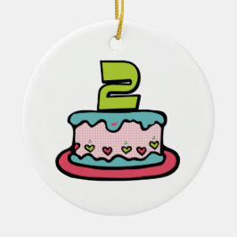 2歳のお誕生日ケーキ セラミックオーナメント