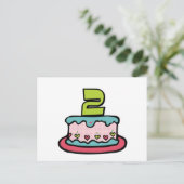 2歳のお誕生日ケーキ ポストカード (スタンド正面)