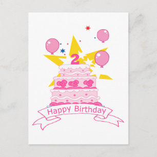 2歳のお誕生日ケーキ ポストカード