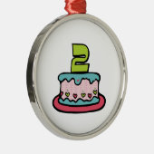 2歳のお誕生日ケーキ メタルオーナメント (右)
