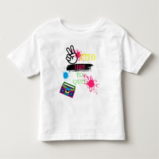 2歳のやめ誕生日カラフルTシャツ トドラーTシャツ (正面)