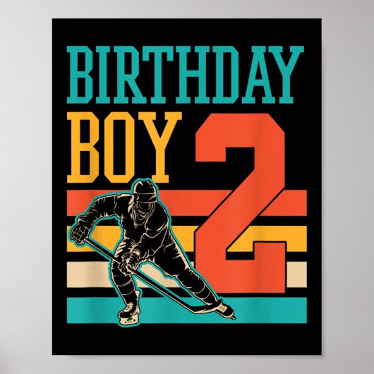 2歳のアイスホッケーをテーマにした第2の誕生日パーティーsu ポスター (正面)