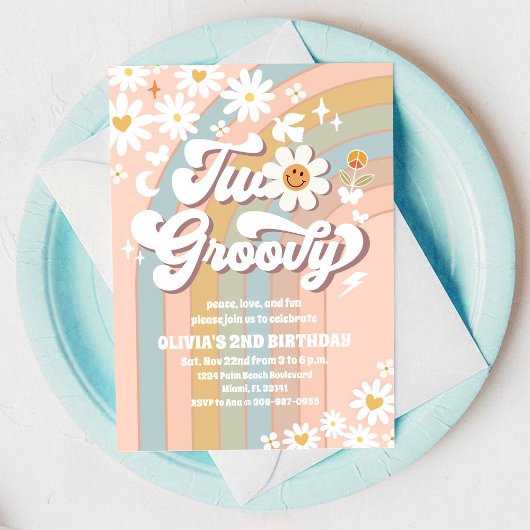 2歳のグルービーな誕生日招待状 招待状