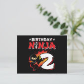 2歳のコミックスタイルの忍者 2回目の誕生日 ポストカード (スタンド正面)