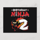 2歳のコミックスタイルの忍者 2回目の誕生日 ポストカード (正面)