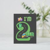 2歳のゴミ収集車の2回目の誕生日 ポストカード (スタンド正面)