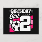 2歳のサッカーパーティー 誕生日 女の子 ポストカード (正面)