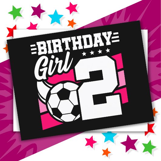 2歳のサッカーパーティー 誕生日 女の子 ポストカード
