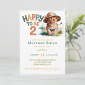 2歳のサファリジャングル誕生日パーティー 招待状 (スタンド正面)