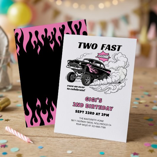 🏁2歳のスピードスター誕生日おめでとう！ 招待状