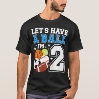 2歳のスポーツ誕生日パーティー 2歳の男の子の誕生日 Tシャツ