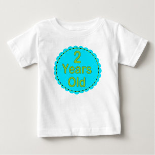 2歳のティール(緑がかった色)及びライムのベビーの用品類 ベビーTシャツ