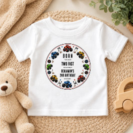 2歳のトゥーファスト モンスタートラック 誕生日 ベビーTシャツ