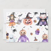 2歳のハロウィンのかわいいおばけの誕生日写真 招待状 (裏面)