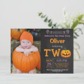 2歳のハロウィンパーティーの写真招待状 招待状 (スタンド正面)