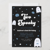 2歳のハロウィン誕生日パーティーの招待状「Two Spooky」 招待状 (正面)
