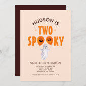 2歳のハロウィン誕生日パーティー招待状(ちょっと怖い) 招待状 (正面/裏面)