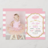 2歳のバレリーナ誕生日の招待 招待状 (正面/裏面)