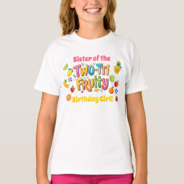 2歳のバースデーガールの姉妹 フルーティーなお祝い Tシャツ