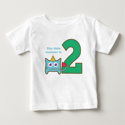 2歳のモンスター ベビーTシャツ (正面)