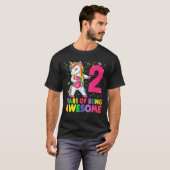 2歳のユニコーン浮き2番目の誕生日ガールUni Tシャツ (正面フル)