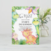 2歳のワイルドすぎる恐竜の誕生日パーティー招待状 招待状 (スタンド正面)